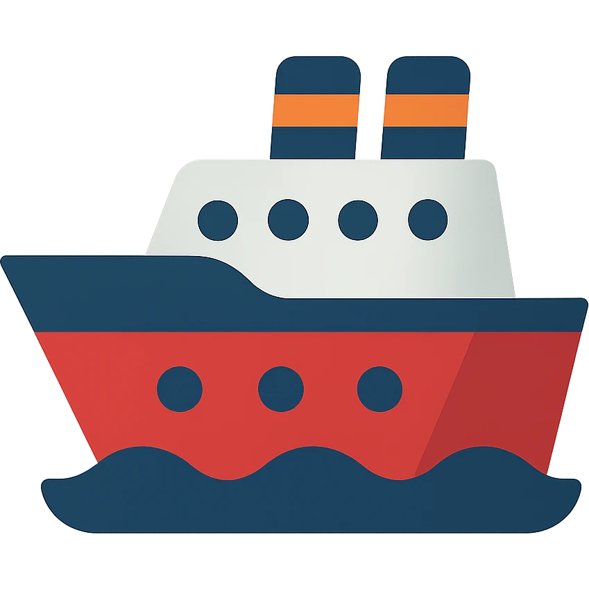 Flat design style ship emoji