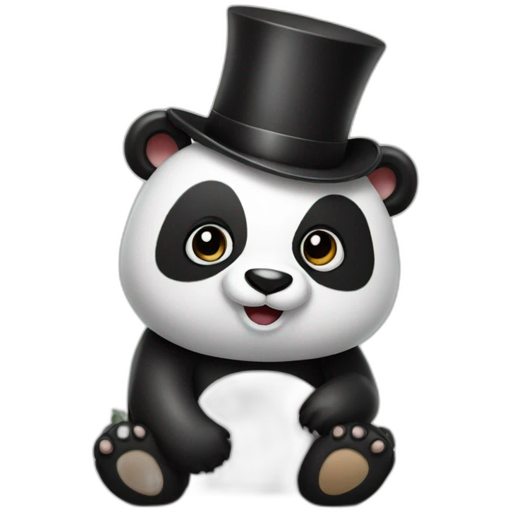 Panda with a top hat emoji