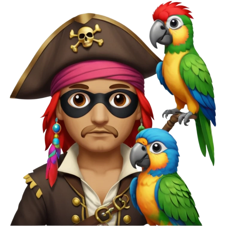 pirate and parrot emoji