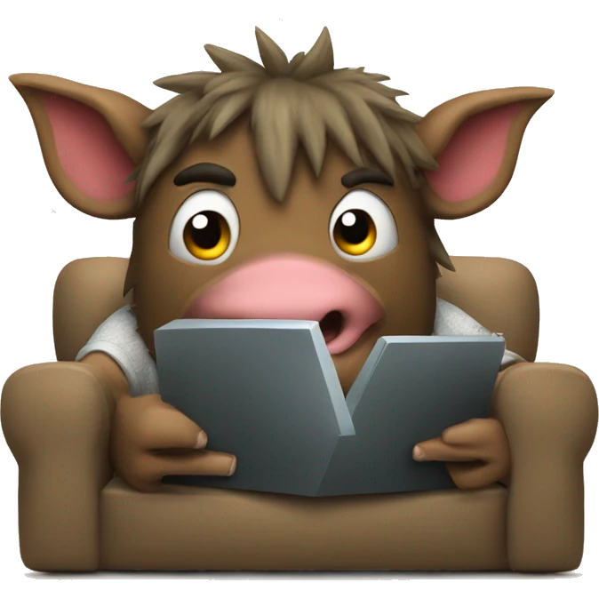a boar playing videogames on a couch emoji