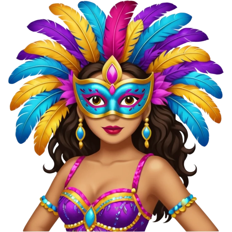 Um daçarino vestido com roupa de carnaval emoji