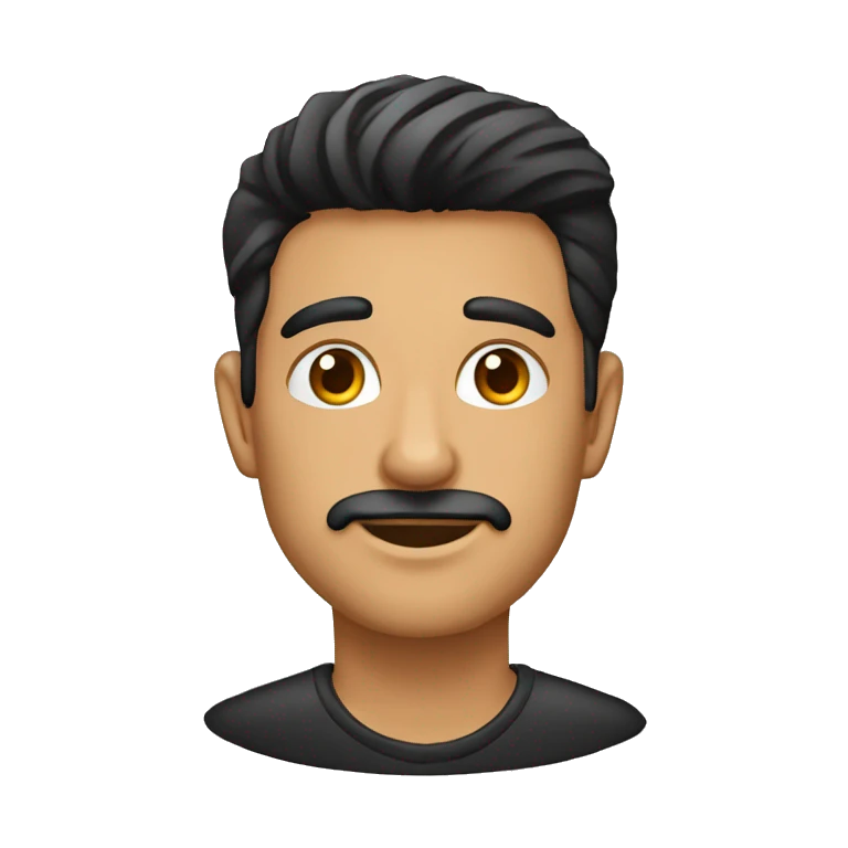 hombre moreno cabello negro ojos cafe emoji