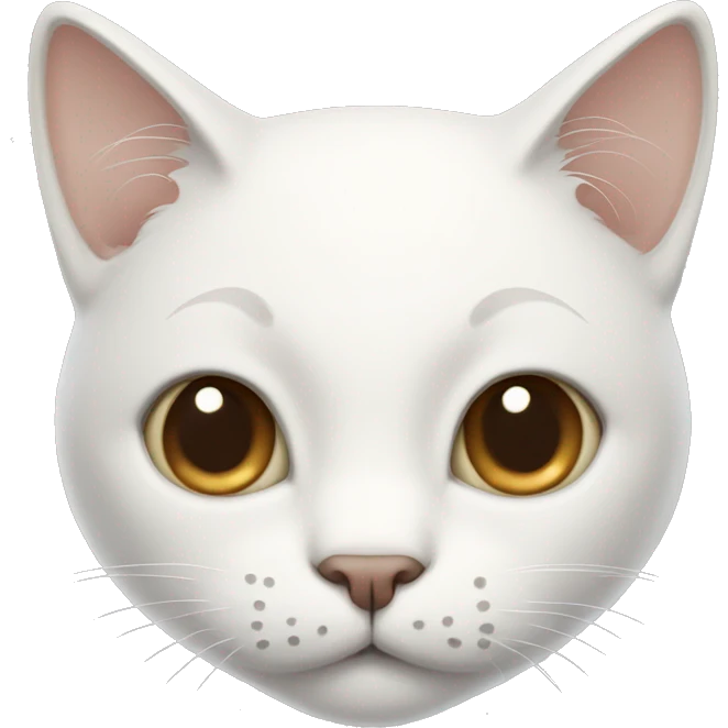White cat with a few light brown spots on the head and mustache. emoji