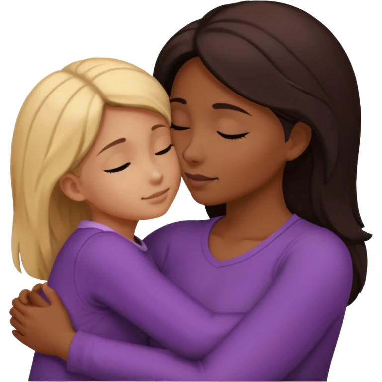 Silueta de Abrazo de apoyo de ae e hija emoji