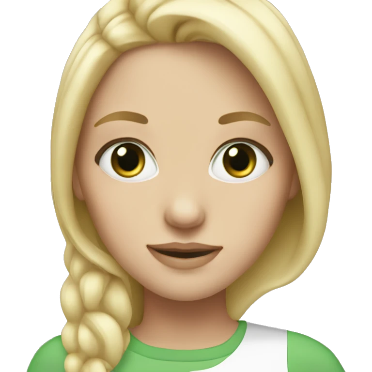 White girl with blonde hair green eyes emoji