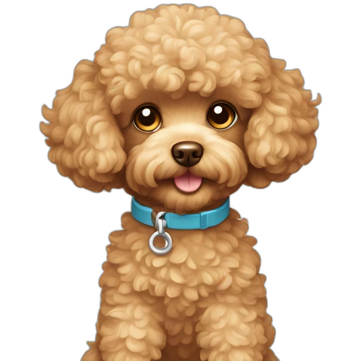 toy poodle using phone emoji