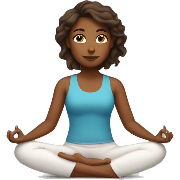 Brown girl sitting in a yoga position emoji