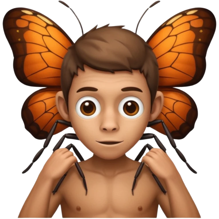O garoto formiga ô cara de macaco braço de borboleta pernas de aranha e cu de mosquitode mosquito emoji