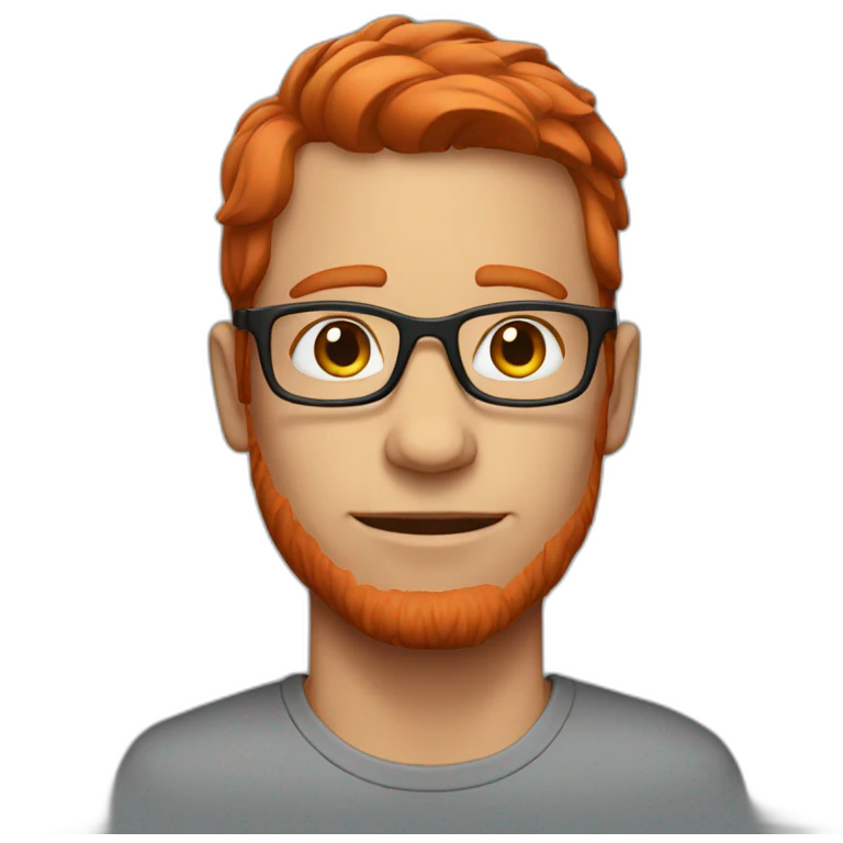 red hair men with glasses emoji
