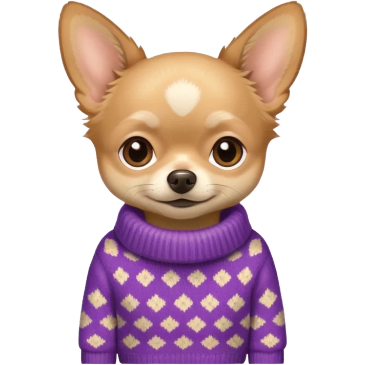 Tan chihuahua wearing a sweater emoji