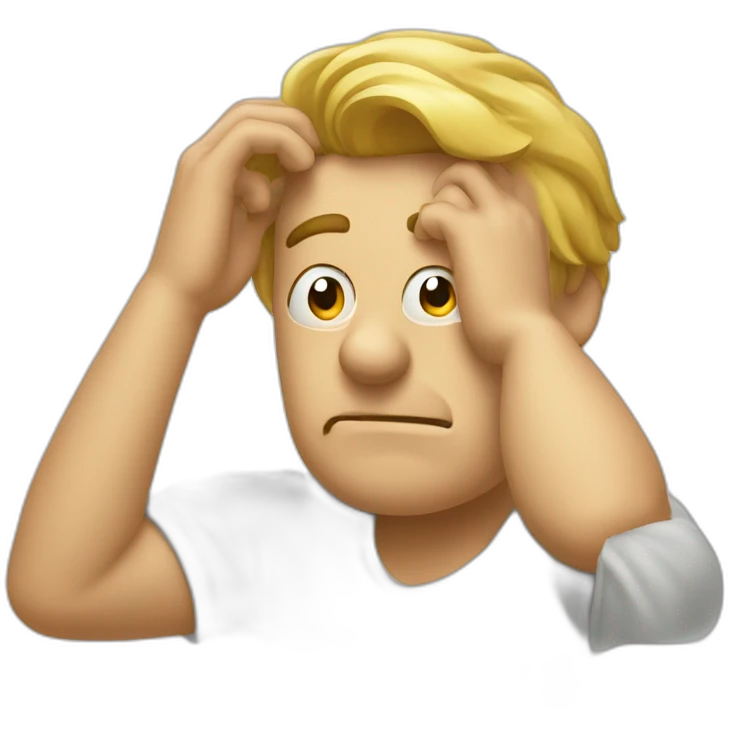 Puzzled man scratching head emoji