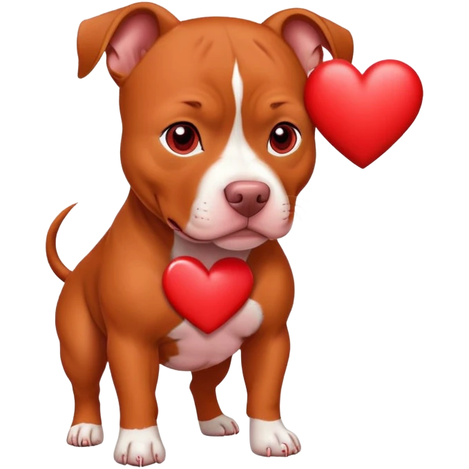 Red pitbull with heart  emoji