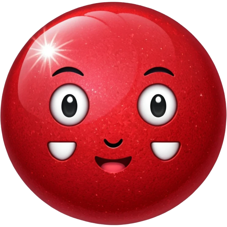 red glitter rice ball emoji