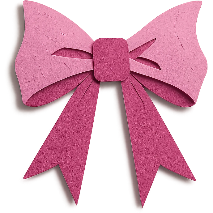 pink gothic bow in paper craft style emoji