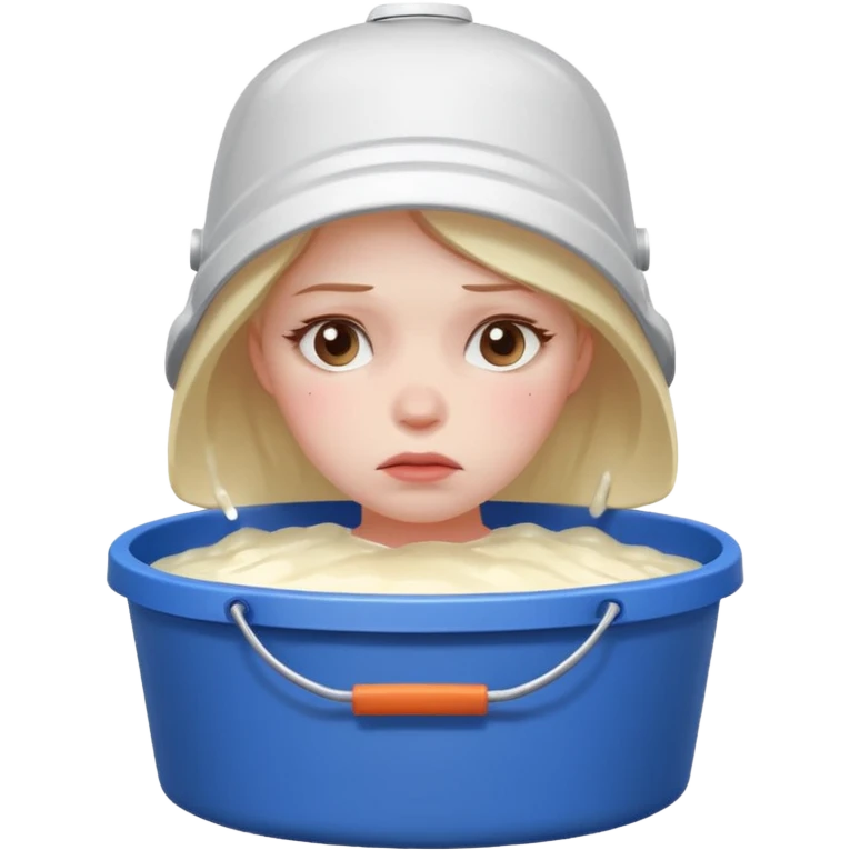 Buckets loads of cum pouring on horny female emoji with blushed cheeks and sad face emoji