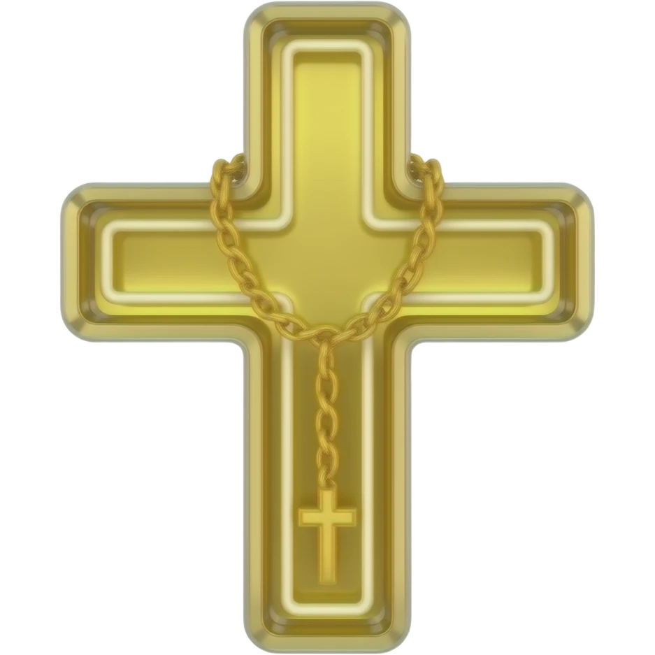cruz sagrada gold vidro neon com rosário gold vidro neon emoji