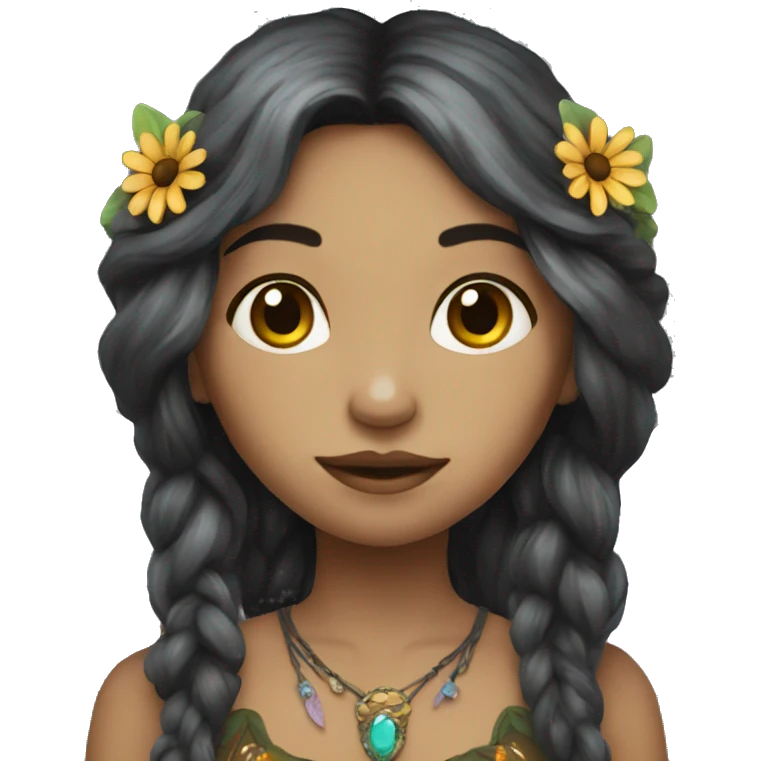 Dark Bohemian hippie fairy emoji
