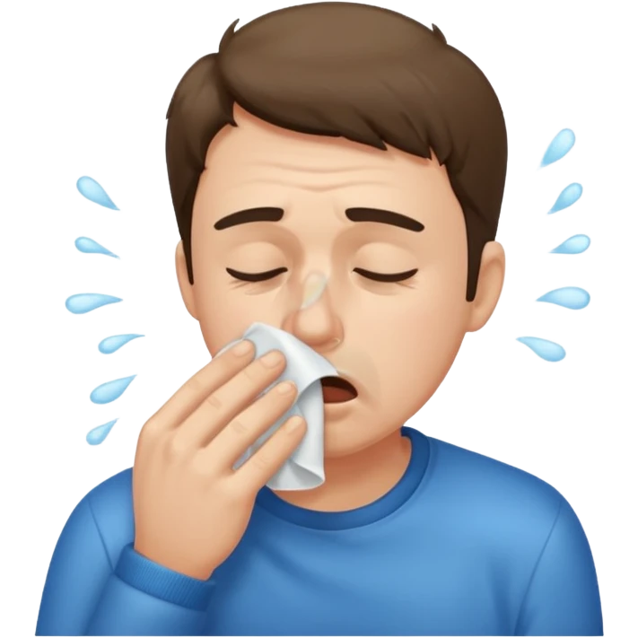 Man sneezing into tissue









 emoji