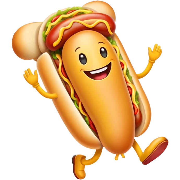 Hotdog and mustard dancing emoji