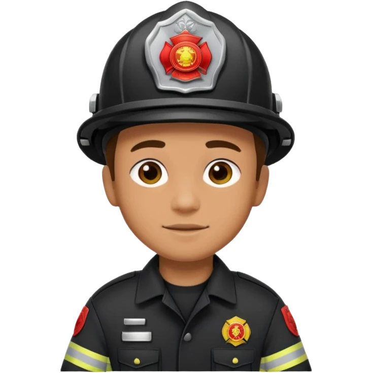 Firefighter with Black uniform emoji
