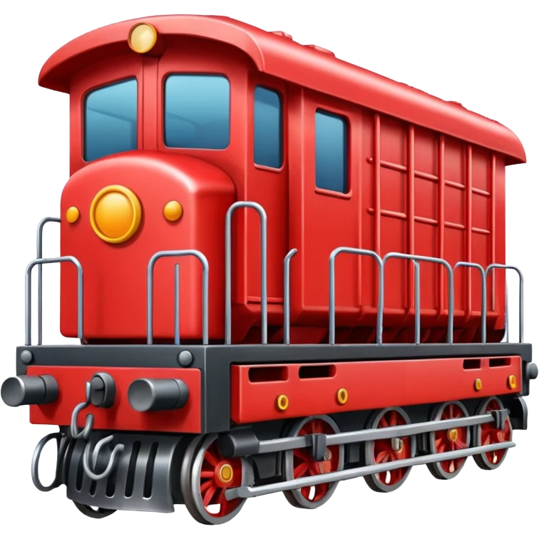 A cargo train, classic emoji style, variant 4 emoji