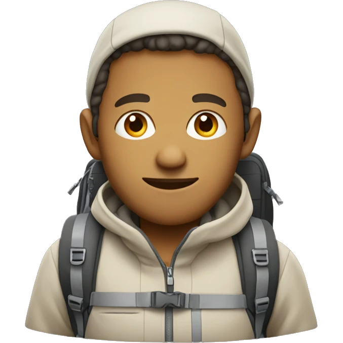 Backpacker, neutral face emoji