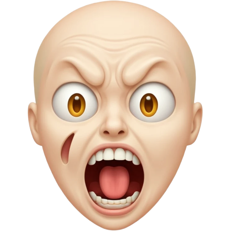 The screen showing a screaming face emoji