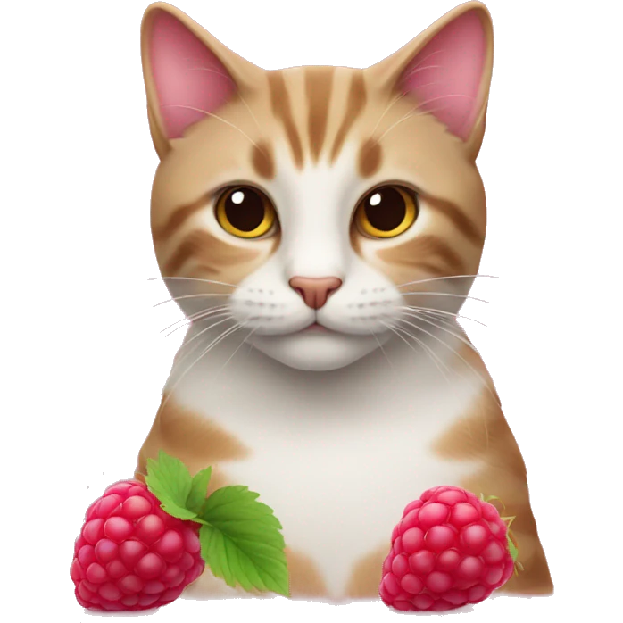 Cat with raspberry  emoji