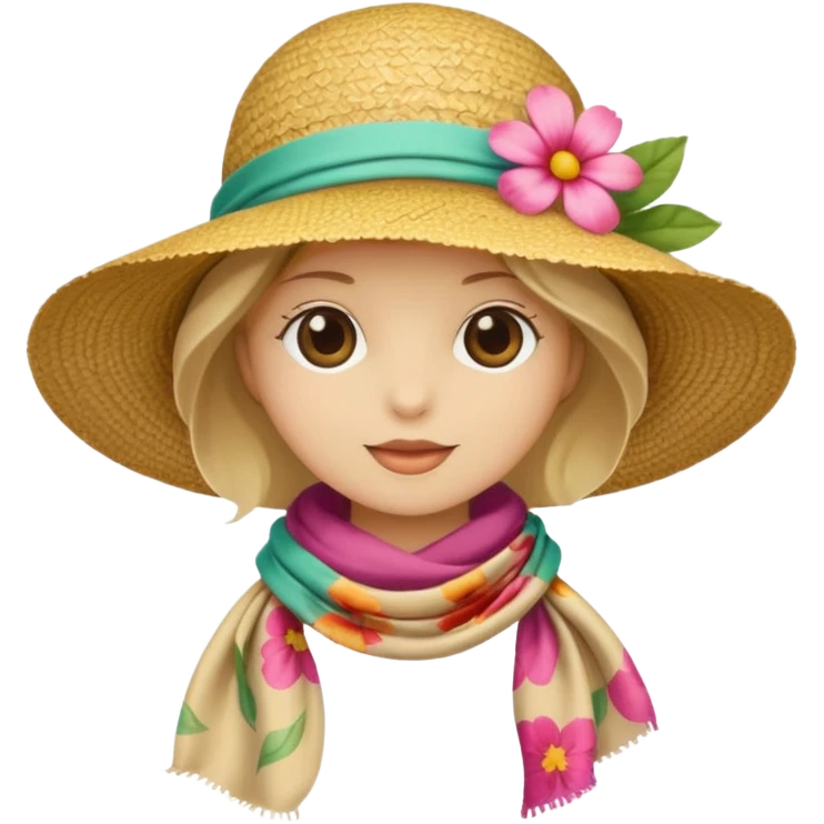 Sunhat + scarf emoji