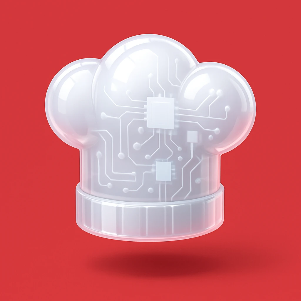 Chef hat white, red background  emoji
