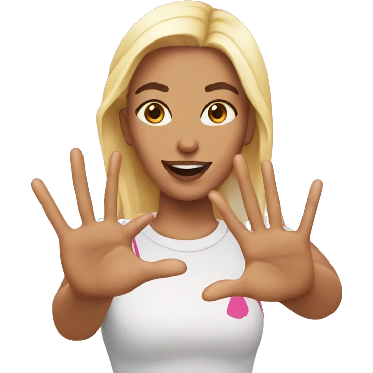 ✌️with pink nails emoji