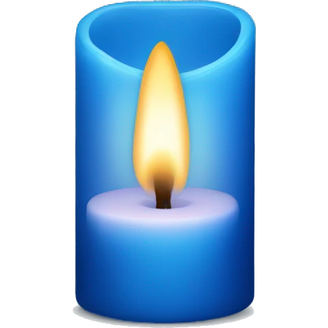 Blue Candle with light  emoji
