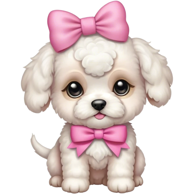 Schichon puppy pink bow emoji