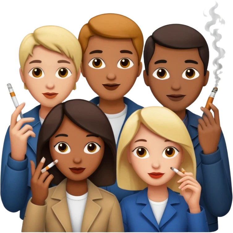 420 group of people friends smoking selfie emoji