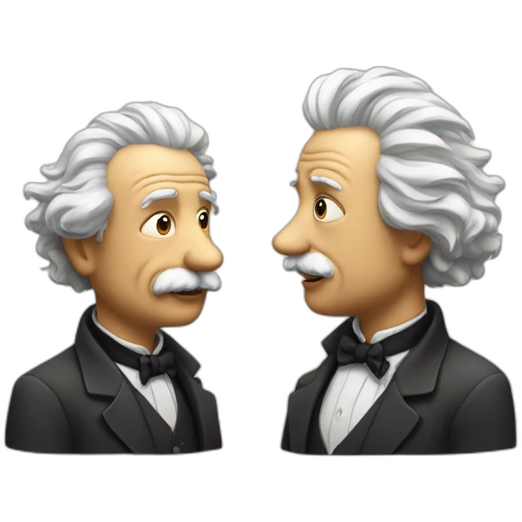 newton talks with einstein emoji