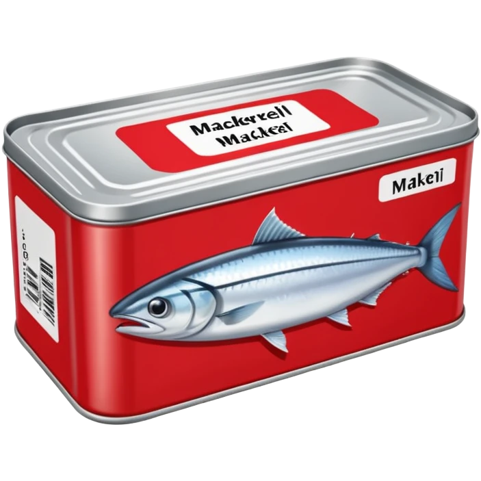 rectangular metal tin can for mackerel fish emoji