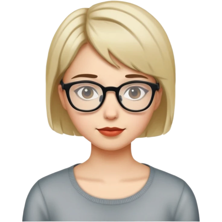 short hair girl wearing glasses emoji