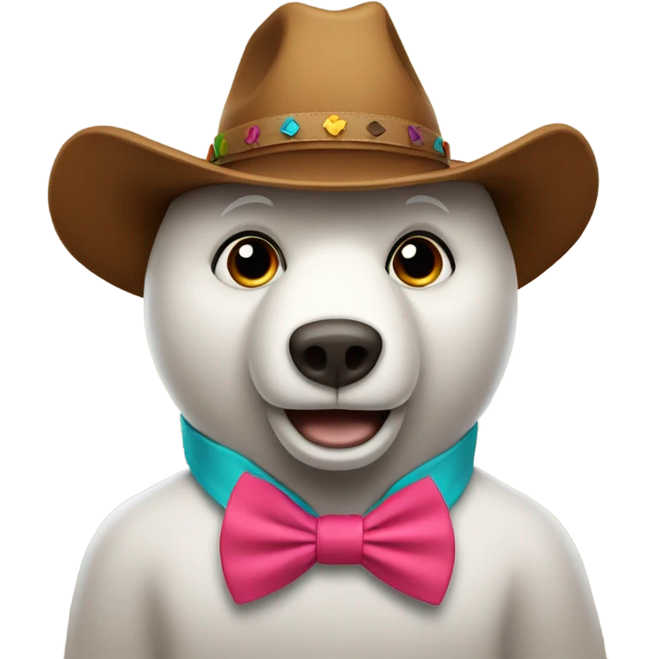 Bear with cowboy hat and bow tie emoji