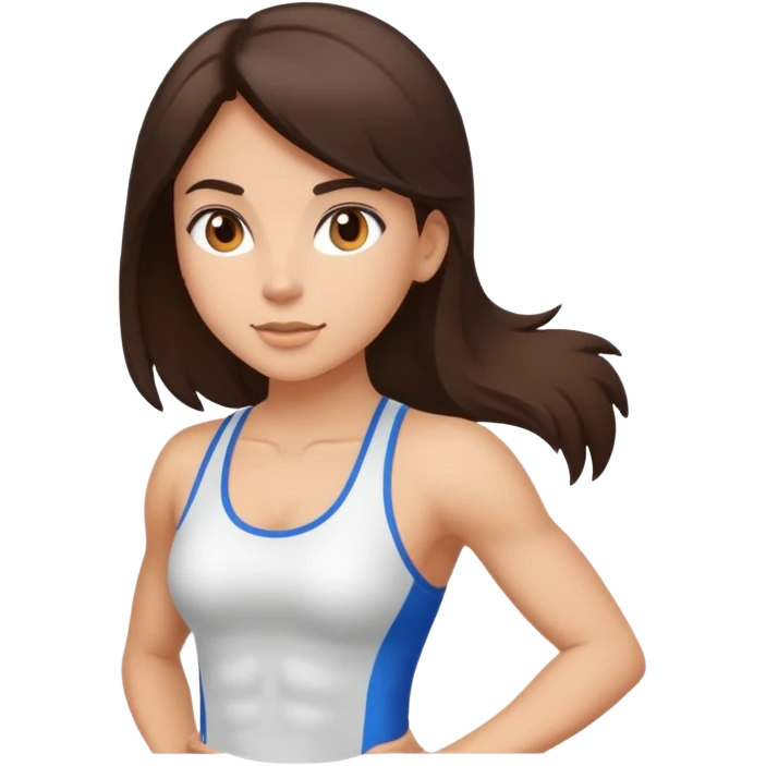 Fitness brunette girl emoji