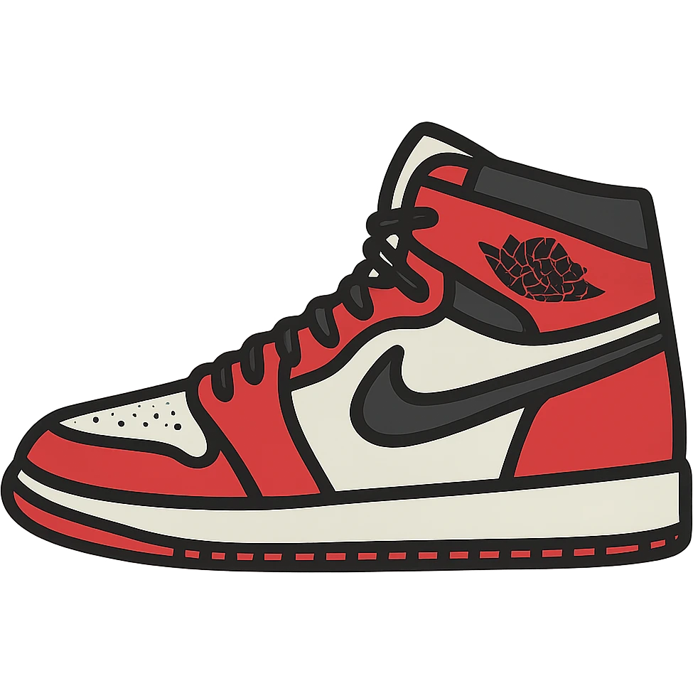 flat toon style Nike Air Jordan high-top sneaker emoji