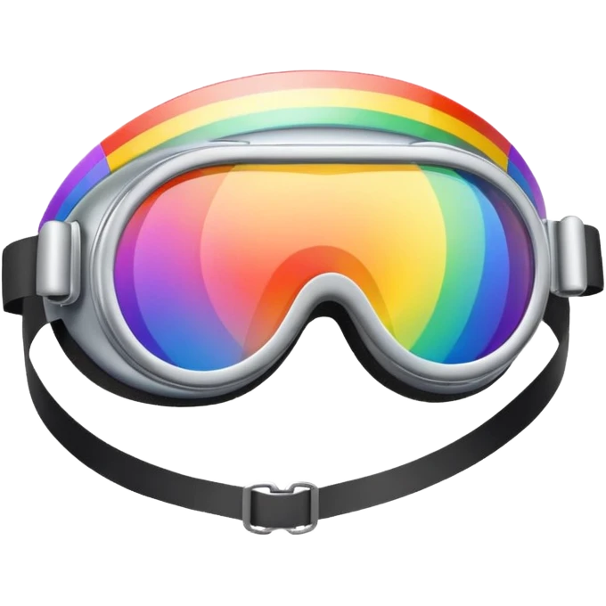 silver simulation rainbow visor goggles emoji