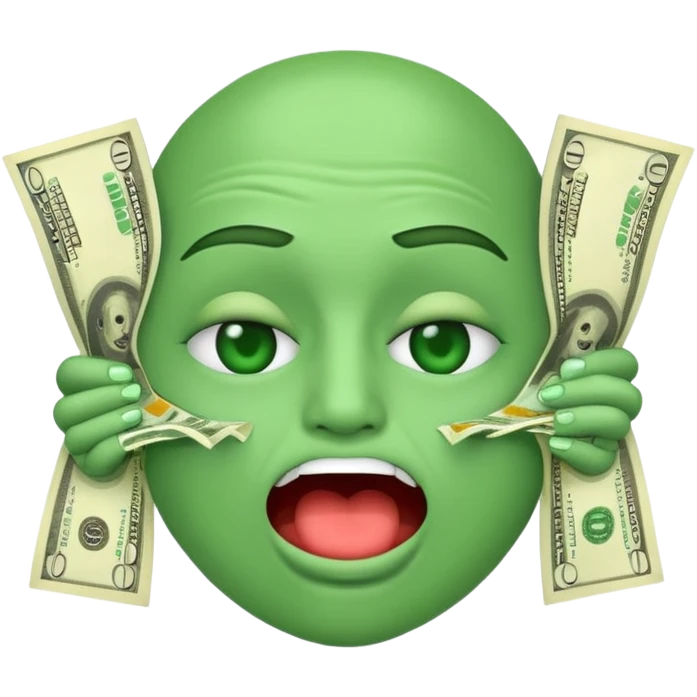 🤑 Money-Mouth Face Emoji, but vomiting instead of a tongue sticking out
 emoji