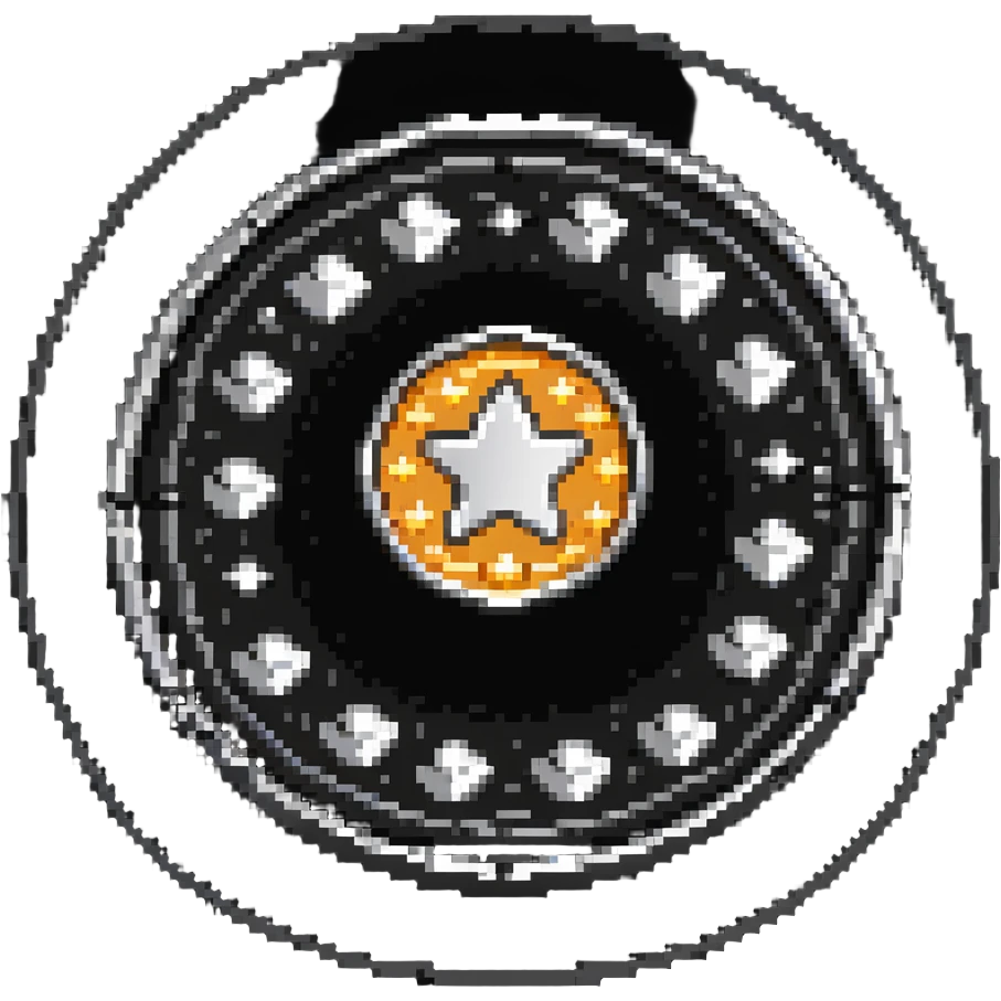 silver coin with stars circling around it emoji