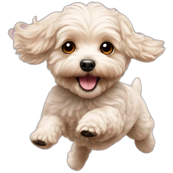 Maltipoo flying emoji
