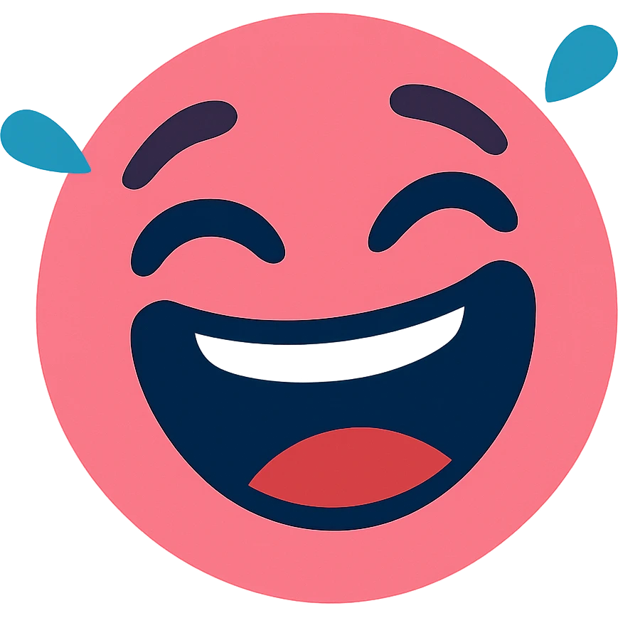 pink lol face, expressive, playful emoji