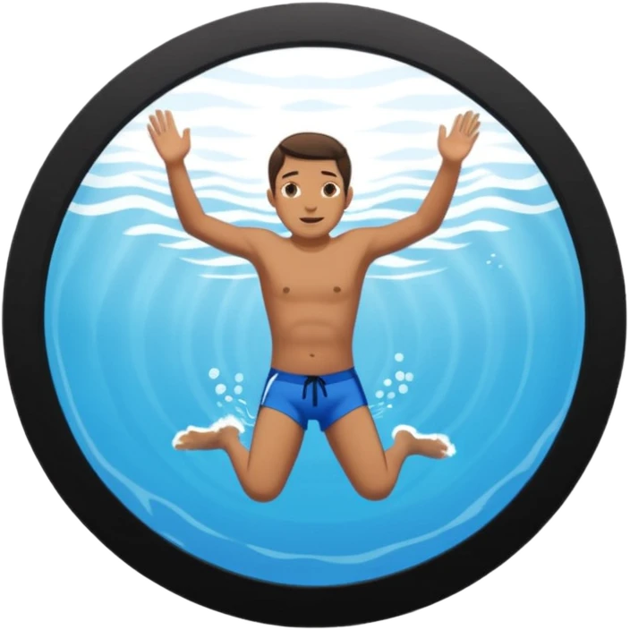 кружок в нем человек плывет emoji
