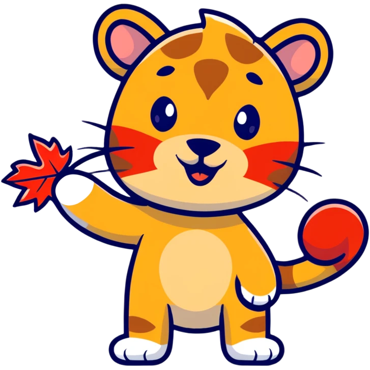 A Florida panther eating a maple leaf  emoji