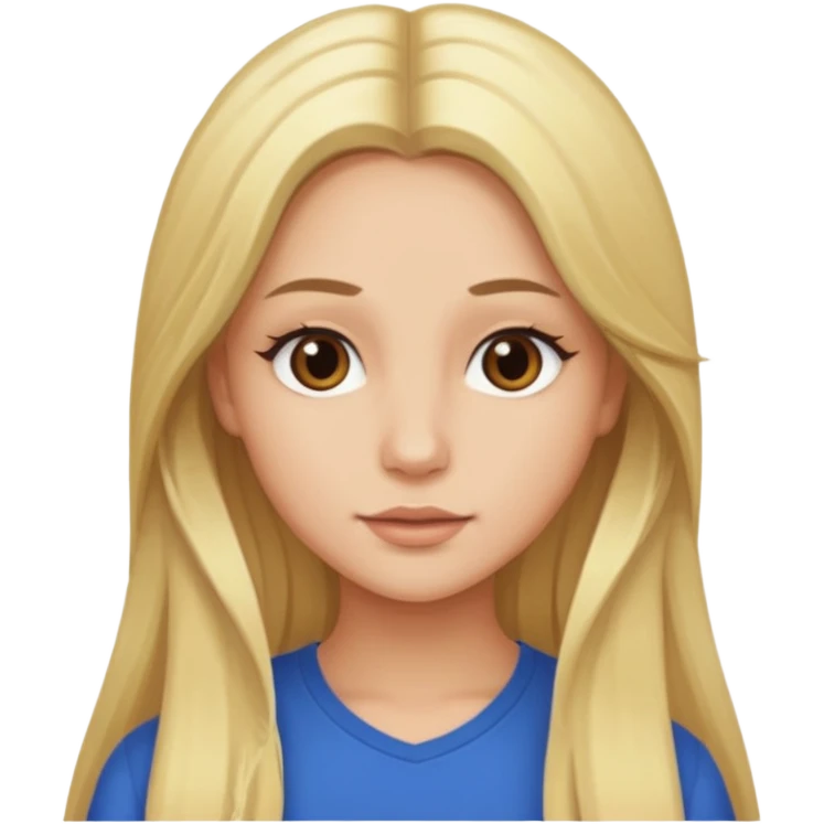 Skylar Shaye with long blonde hair, brown eyes emoji