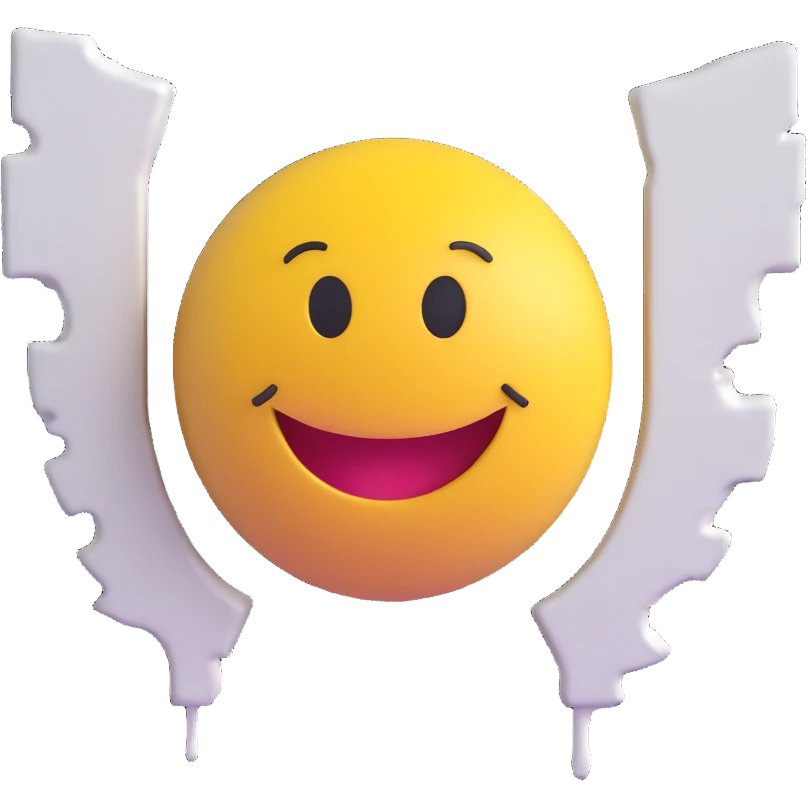 A smiley face hitting a wall emoji