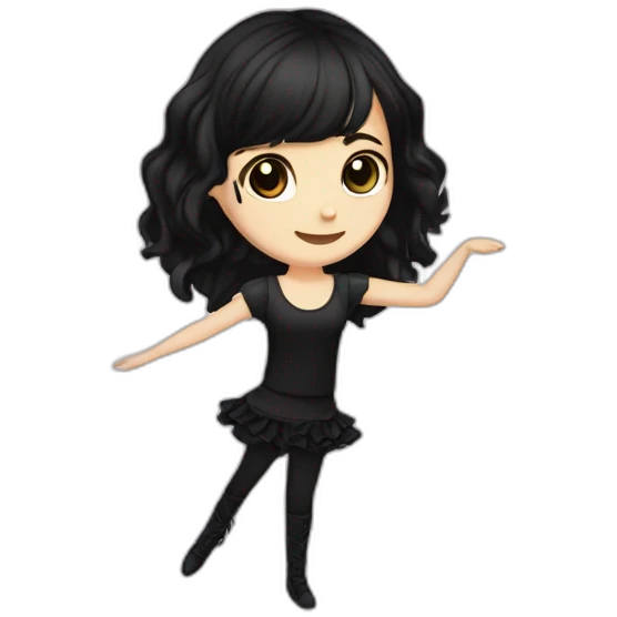Caucasian-goth-girl-with-black-hair-and-brown-eyes--dancing emoji
